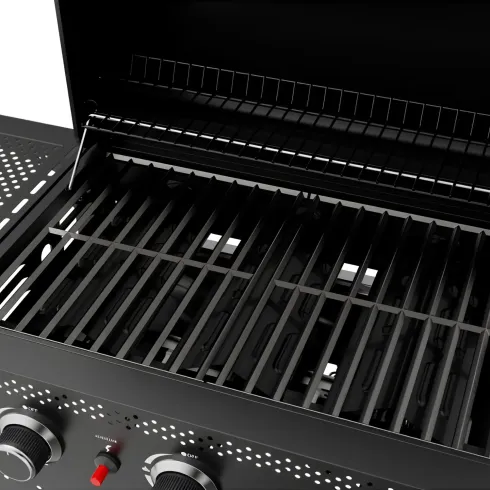Barbecue a Gas 3 Bruciatori 7,5kW Griglia in Ghisa 55x34cm Giardino