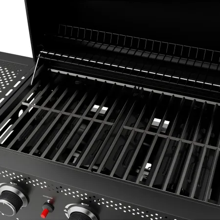 Barbecue a Gas 3 Bruciatori 7,5kW Griglia in Ghisa 55x34cm Giardino