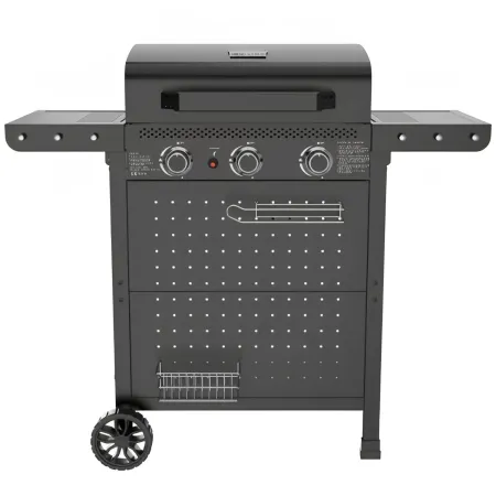 Barbecue a Gas 3 Bruciatori 7,5kW Griglia in Ghisa 55x34cm Giardino