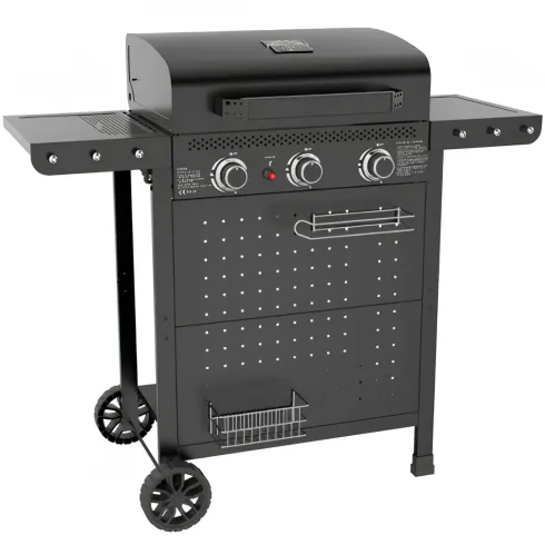 Barbecue a Gas 3 Bruciatori 7,5kW Griglia in Ghisa 55x34cm Giardino