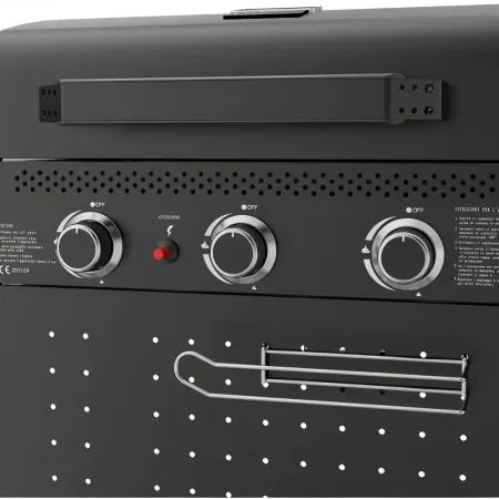 Barbecue a Gas 3 Bruciatori 7,5kW Griglia in Ghisa 55x34cm Giardino