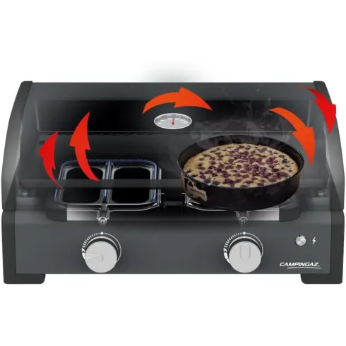 Barbecue Gas Plancha da Tavolo Campignaz 2 Fuochi 6kW Piastra in Ghisa