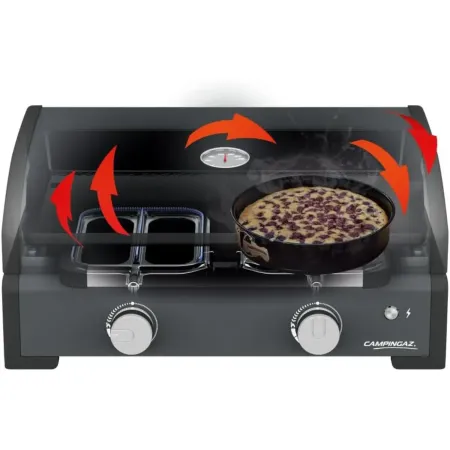 Barbecue Gas Plancha da Tavolo Campignaz 2 Fuochi 6kW Piastra in Ghisa