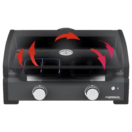 Barbecue Gas Plancha da Tavolo Campignaz 2 Fuochi 6kW Piastra in Ghisa