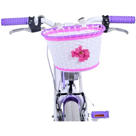 Bicicletta Bambini 20" Sportiva Viola Cestino Portapacchi Cavalletto