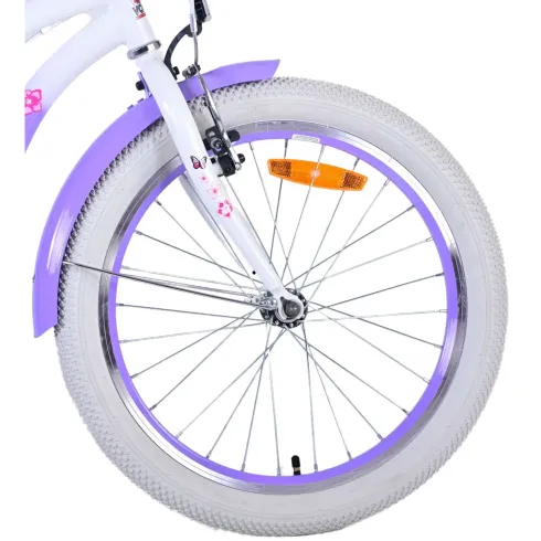 Bicicletta Bambini 20" Sportiva Viola Cestino Portapacchi Cavalletto