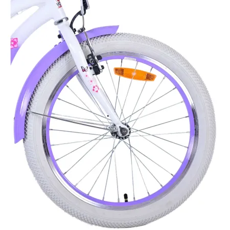 Bicicletta Bambini 20" Sportiva Viola Cestino Portapacchi Cavalletto
