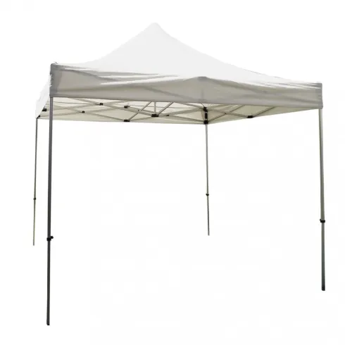 Gazebo da Esterno Pieghevole 290x290 cm Bianco Acciaio Poliestere