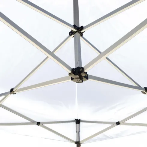 Gazebo per Giardino Pieghevole 3x3 m Bianco Quadrato Acciaio PVC