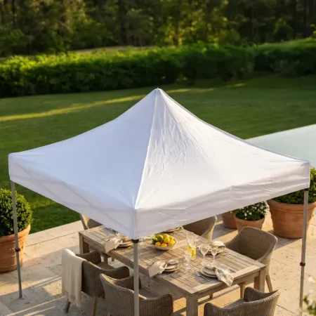 Gazebo per Giardino Pieghevole 3x3 m Bianco Quadrato Acciaio PVC
