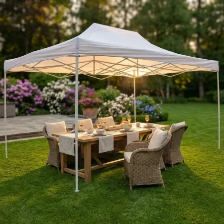 Gazebo per Giardino Eventi 290x440 cm Rettangolare Pieghevole Bianco