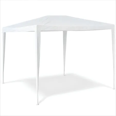 Gazebo da Esterno 2x3 m Telo in Raffia Bianco Rettangolare Acciaio