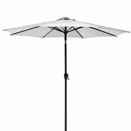 Ombrellone Grigio 3 Metri da Giardino Rotondo Antivento Palo Centrale Terrazzo | BricoShop24
