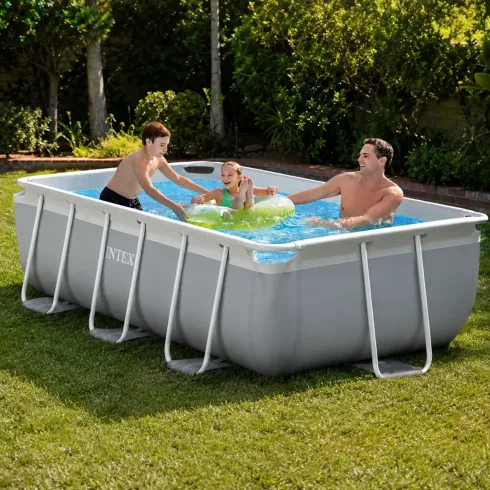 Piscina Rettangolare Frame Intex 400x200x100 cm con Pompa e Scaletta