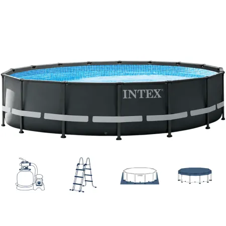 Piscina Rotonda Intex 488x488x122 cm Pompa a Sabbia Teli Scaletta