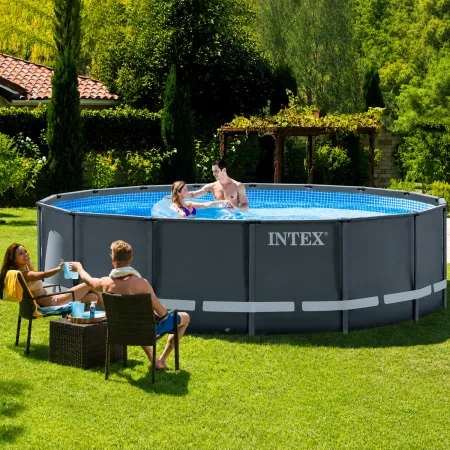 Piscina Rotonda Intex 488x488x122 cm Pompa a Sabbia Teli Scaletta