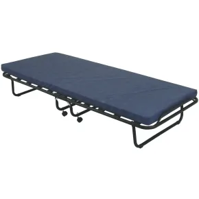 Letto Singolo Pieghevole in Acciaio con Materasso 80x190 cm con Ruote