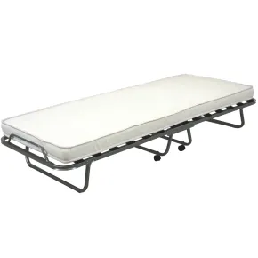 Letto Singolo 80x200 cm Pieghevole con Materasso Ruote Salvaspazio