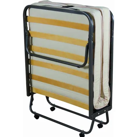 Letto Singolo 80x200 cm Pieghevole con Materasso Ruote Salvaspazio