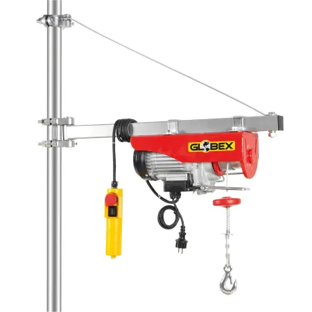 Paranco Elettrico Globex 125/250 kg 500 W con Cavo Acciaio Fine Corsa