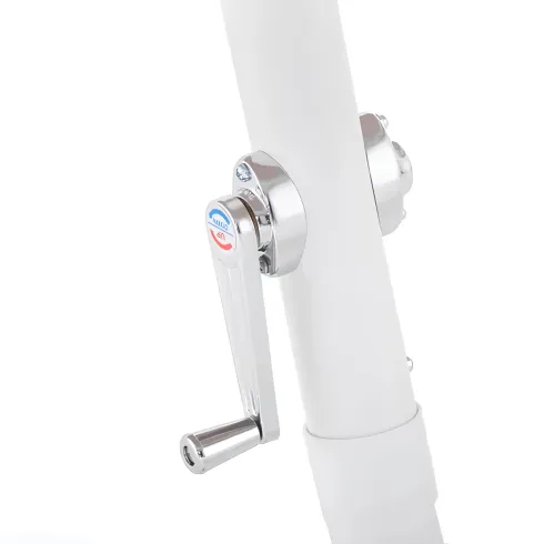 Ombrellone 3x2 mt Grigio Bianco Rettangolare da Giardino Antivento con Manovella | BricoShop24