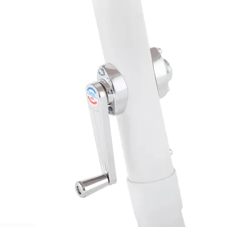 Ombrellone 3x2 mt Grigio Bianco Rettangolare da Giardino Antivento con Manovella | BricoShop24