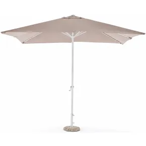 Ombrellone 3x2 mt Grigio Bianco Rettangolare da Giardino Antivento con Manovella | BricoShop24