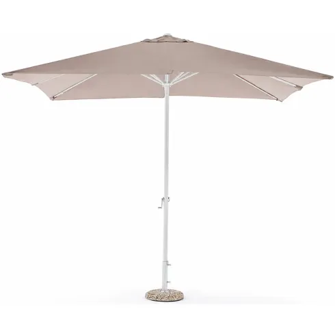 Ombrellone 3x2 mt Grigio Bianco Rettangolare da Giardino Antivento con Manovella | BricoShop24
