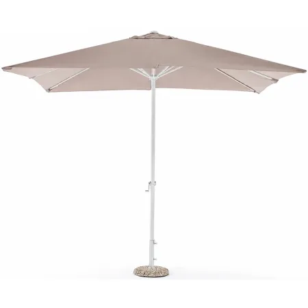 Ombrellone 3x2 mt Grigio Bianco Rettangolare da Giardino Antivento con Manovella | BricoShop24