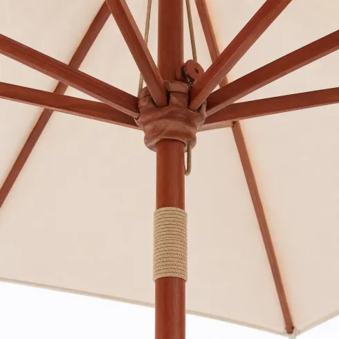 Ombrellone in Legno 2x3 Metri Palo Centrale Telo Ecru da Esterno Professionale | BricoShop24