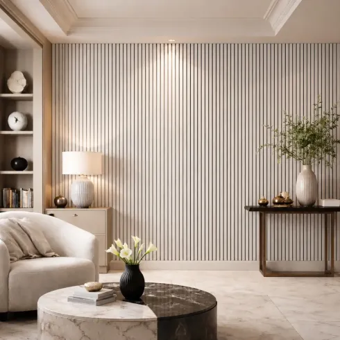 Set 10 Pannelli Murali in PVC Effetto Doghe Legno 30x120cm a Incastro
