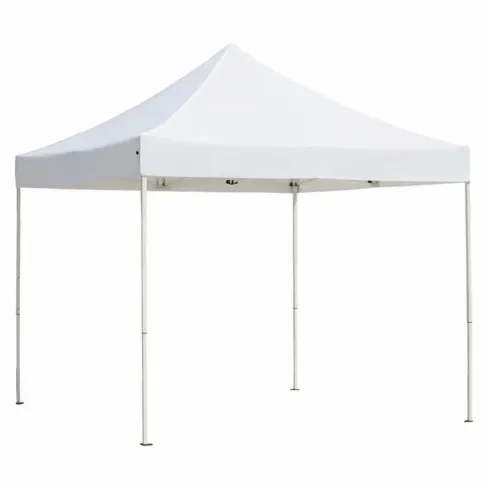 Gazebo da Esterno Pieghevole 290x290 m Bianco in Acciaio Poliestere