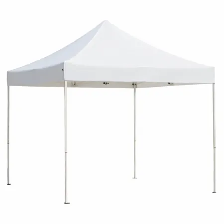 Gazebo da Esterno Pieghevole 290x290 m Bianco in Acciaio Poliestere