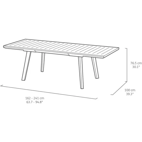 Tavolo Allungabile da Esterno Bianco Grigio Effetto Legno 162-241 cm