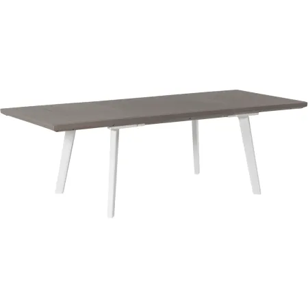 Tavolo Allungabile da Esterno Bianco Grigio Effetto Legno 162-241 cm