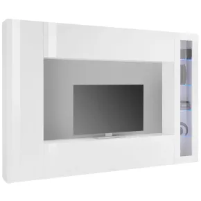 Mobile Soggiorno Vetrina Porta TV da Parete Pavimento 260cm Bianco