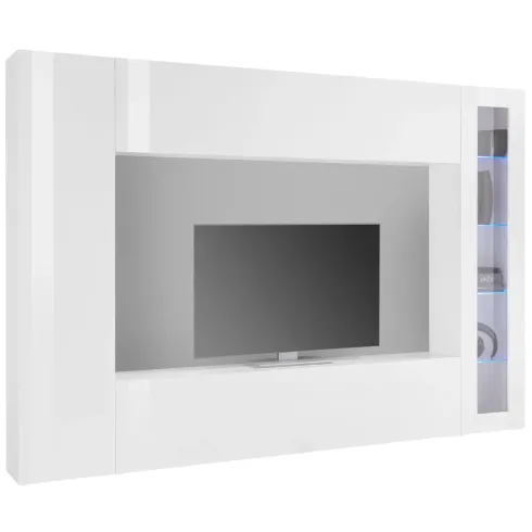 Mobile Soggiorno Vetrina Porta TV da Parete Pavimento 260cm Bianco