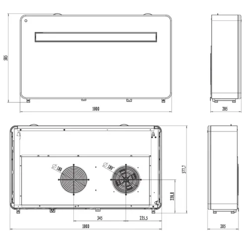 Condizionatore Monoblocco WiFi Caldo Freddo 3,5 kW Pannello Touch
