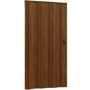 Porta a Soffietto Noce Venato Riducibile con Serratura a Chiave 84x215 cm