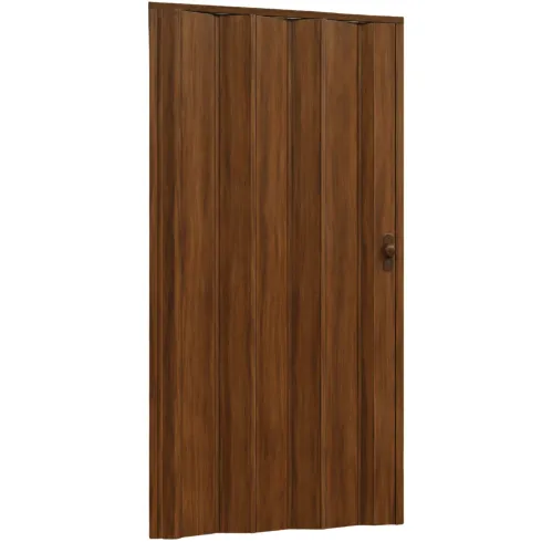 Porta a Soffietto Noce Venato Riducibile con Serratura a Chiave 84x215 cm