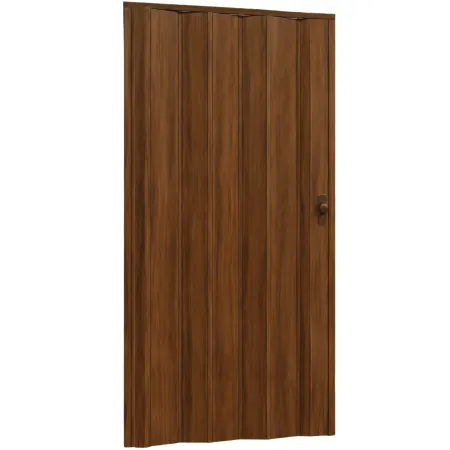Porta a Soffietto Noce Venato Riducibile con Serratura a Chiave 84x215 cm