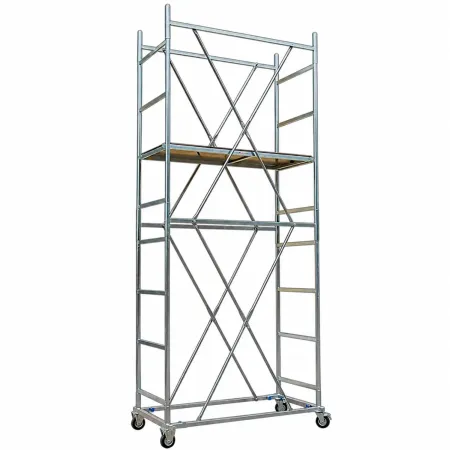 Trabattello Acciaio Zincato Ponteggio Piano con Botola Lavoro h 457cm