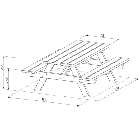 Tavolo da Picnic in Legno Impregnato con Panche Integrate da Giardino