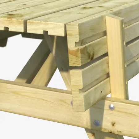Tavolo da Picnic in Legno Impregnato con Panche Integrate da Giardino