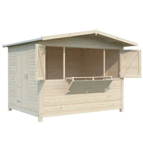 Chiosco Pieghevole in Legno 298x228x245 cm con Pavimento per Eventi