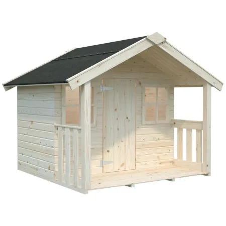 Casetta per Bambini Gioco in Legno 180x112x168 cm con Pavimento