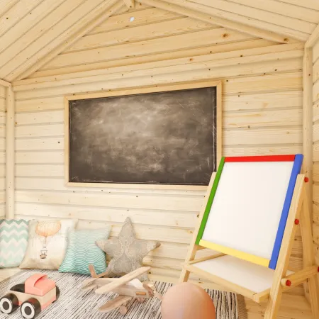 Casetta per Bambini Gioco in Legno 180x112x168 cm con Pavimento