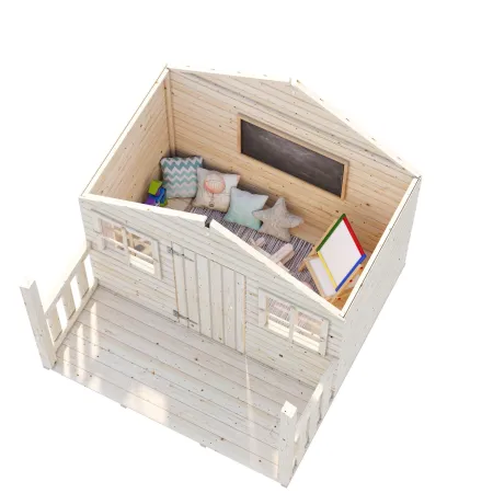 Casetta per Bambini Gioco in Legno 180x112x168 cm con Pavimento