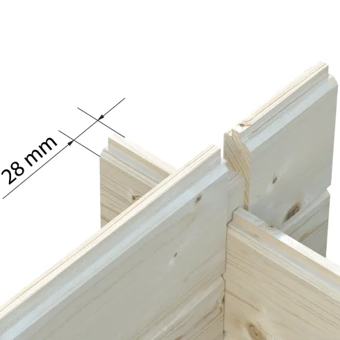 Casetta in Legno da Giardino 250x250 cm Blockhouse 28 mm Doppia Porta