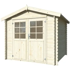 Casetta in Legno da Giardino 250x250 cm Blockhouse 28 mm Doppia Porta
